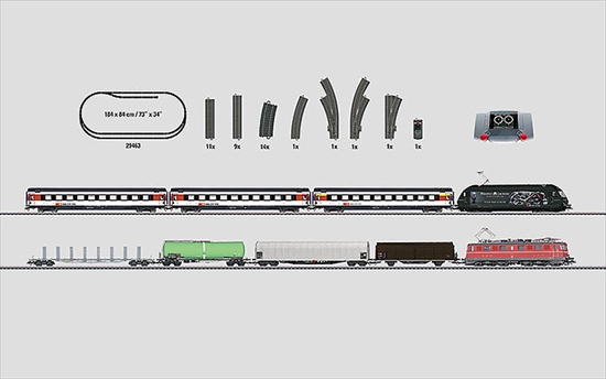 maerklin/メルクリン 29463 HOメガスターターセット スイスSBB/CFF/FFS Ae6/6 Re460”border=